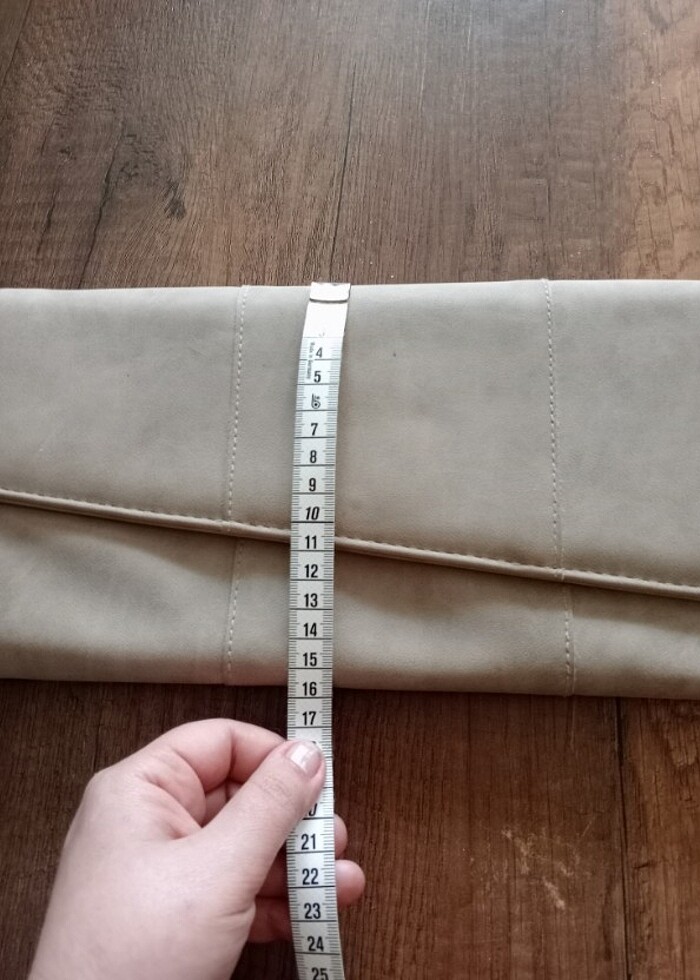 Suni deri zarf çanta bej rengi - Görsel 5