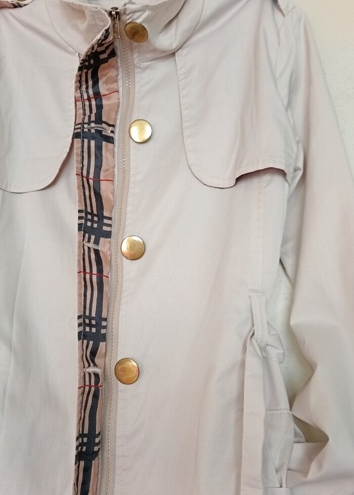 Çok şık kullanışlı trençkot bej rengi  - Görsel 5