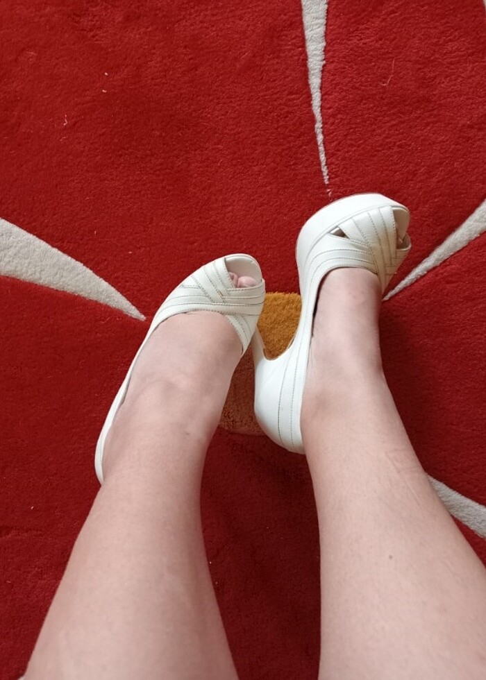 Yazlık bayan topuklu ayakkabı  - Görsel 3