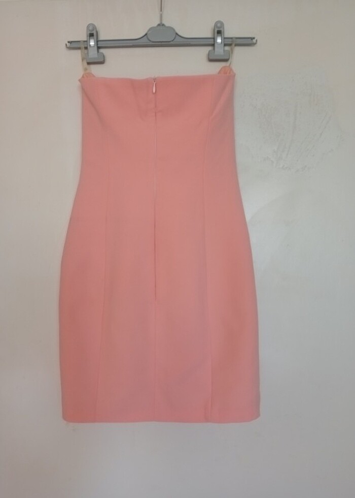 Somon rengi gece elbisesi  - Görsel 2