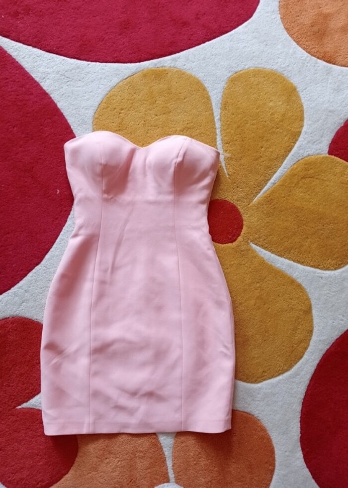 Somon rengi gece elbisesi  - Görsel 3