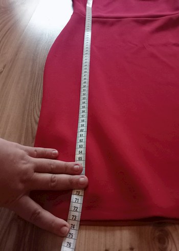 Kırmızı kalp yaka elbise - Görsel 5