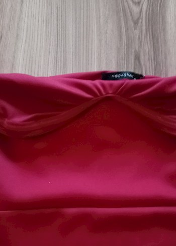 Kırmızı kalp yaka elbise - Görsel 6