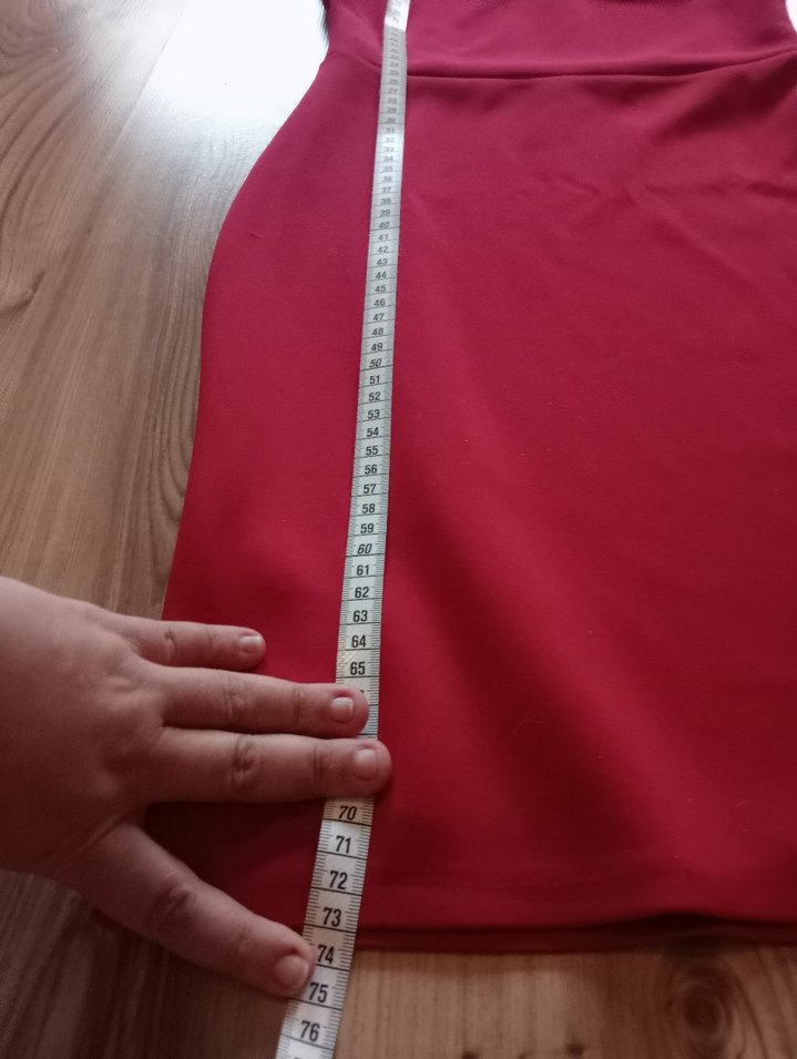 Kırmızı kalp yaka elbise - Görsel 5