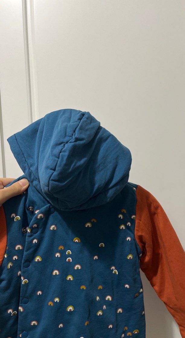 Kapüşonlu Düğmeli Erkek Çocuk Ceket - Görsel 2