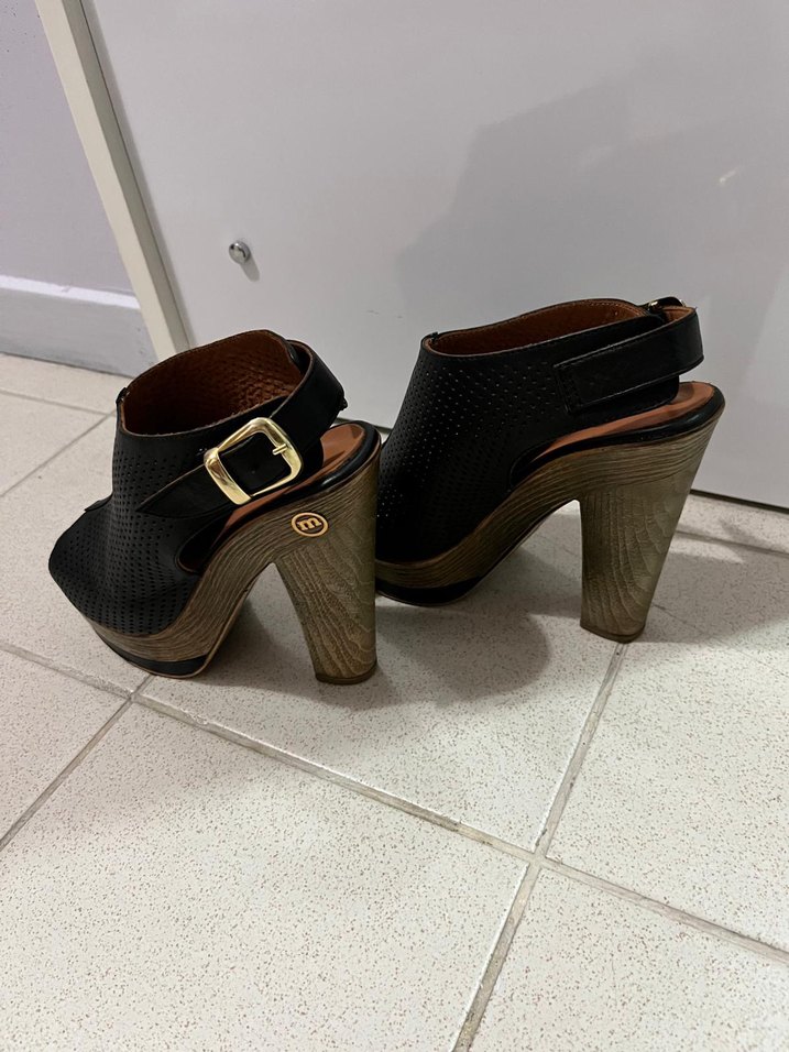 Kahverengi ç Platform Topuklu Kadın Ayakkabı - Görsel 2