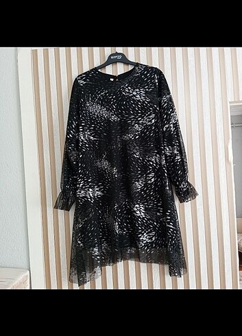 Tül astarlı tunik 