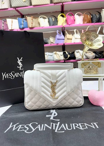 YSL Beyaz Deri Kadın Çanta - Modern Klasik