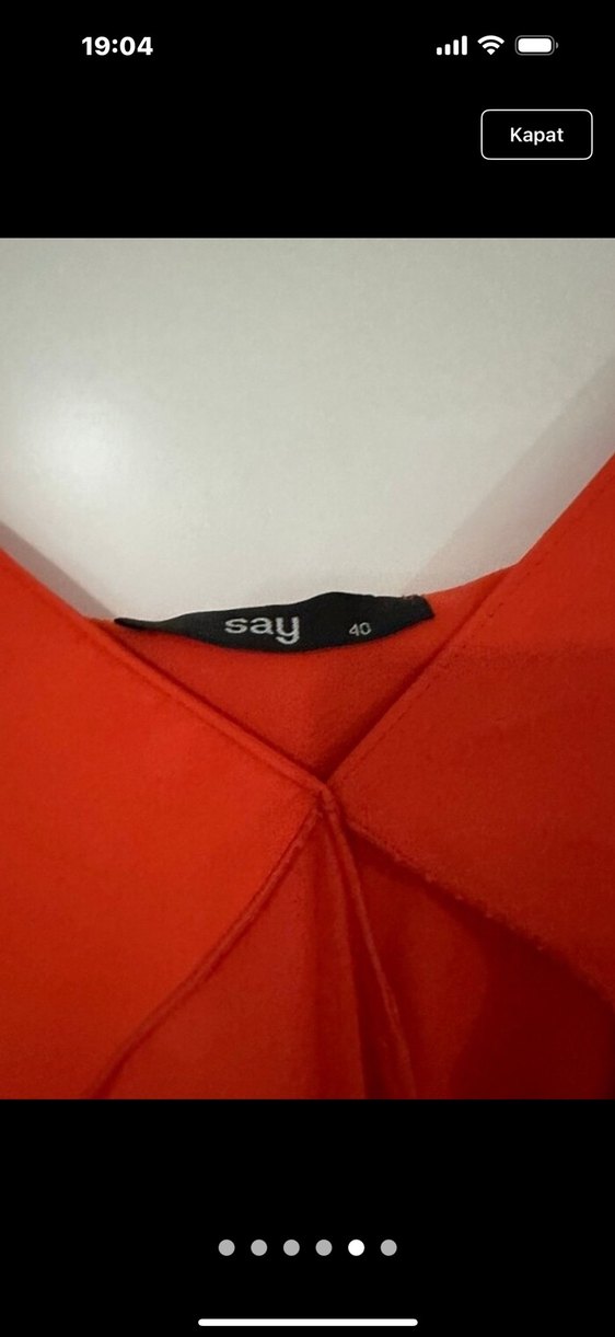 Kırmızı Volanlı Uzun Askılı Elbise - Görsel 5