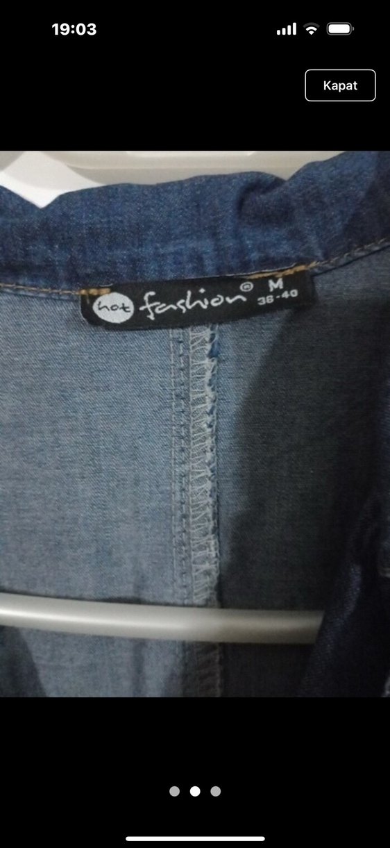 Kadın Lacivert Uzun Kollu Kot Tulum - Görsel 2