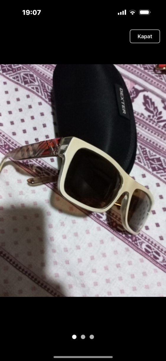Bej Transparan Retro Kadın Güneş Gözlüğü - Görsel 2