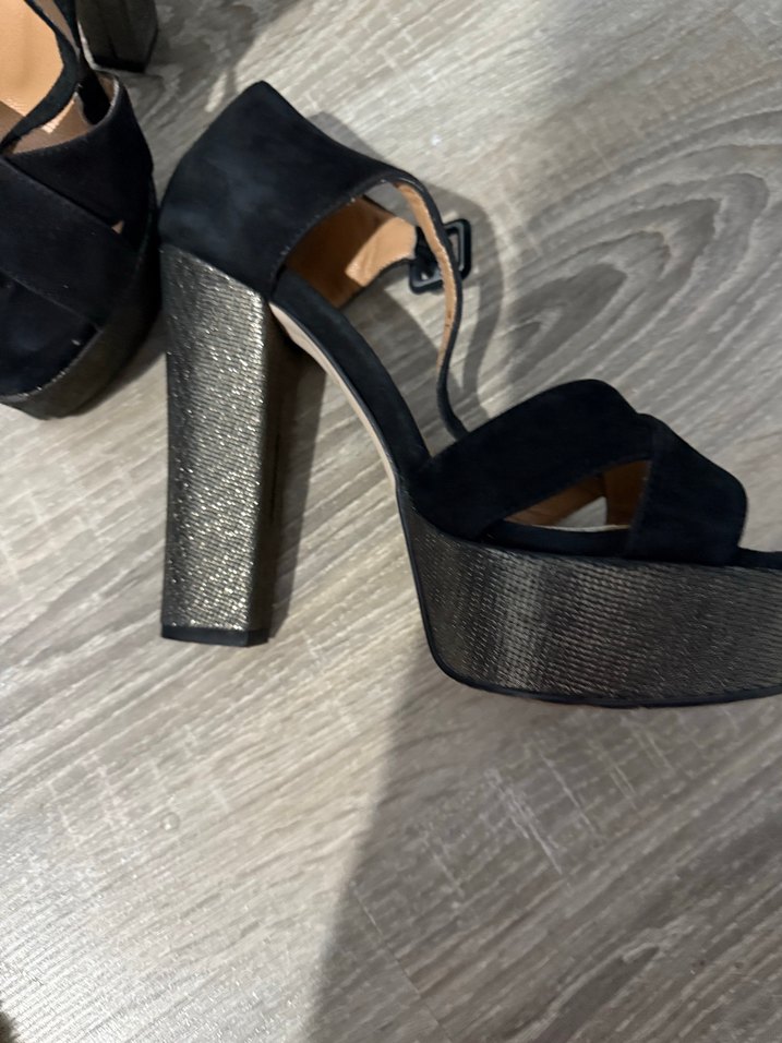 HOTİÇ Siyah Süet Platform Topuklu Kadın Ayakkabı - Görsel 4