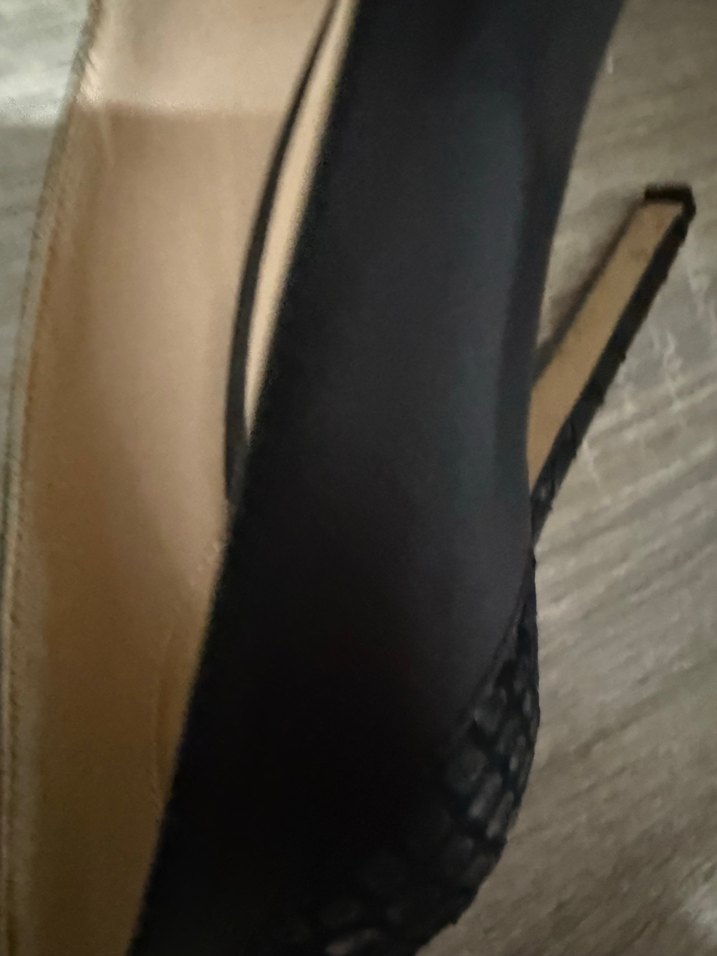 Klasik Siyah Yılan Derisi Desenli Stiletto - Görsel 4