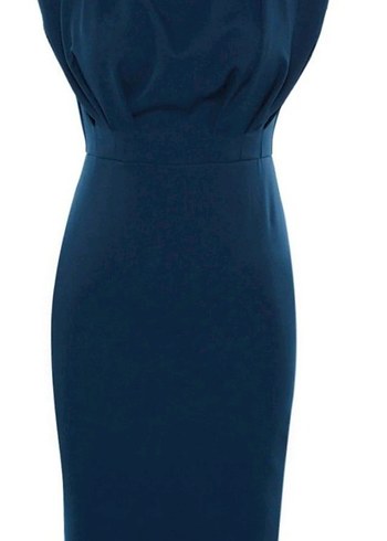 Drapeli Mavi Midi Mezuniyet Elbisesi - Görsel 3