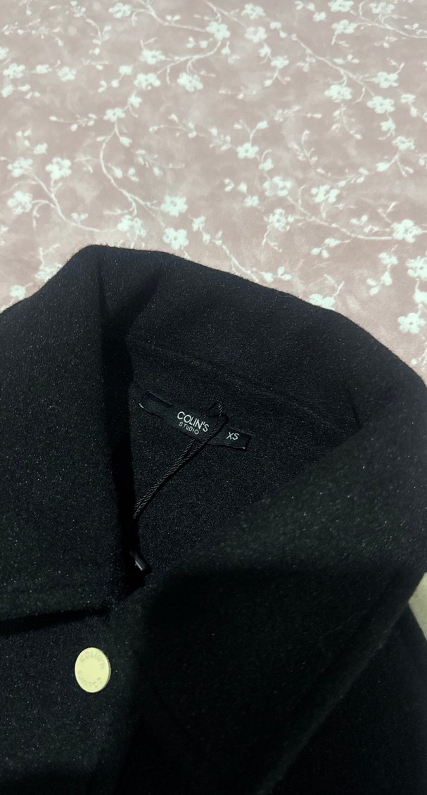 Düğmeli Siyah Süet Kadın Ceket - Görsel 3