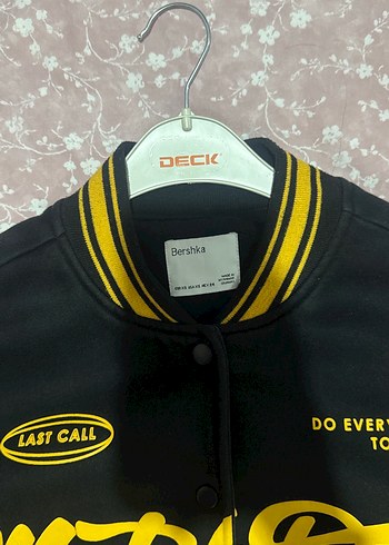 Sarı Siyah Baskılı Kadın Bomber Ceket - Görsel 3