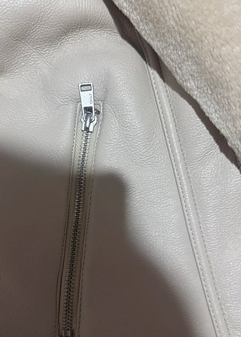 Bej Süet Kadın Ceket Kürklü Yakalı - Görsel 3