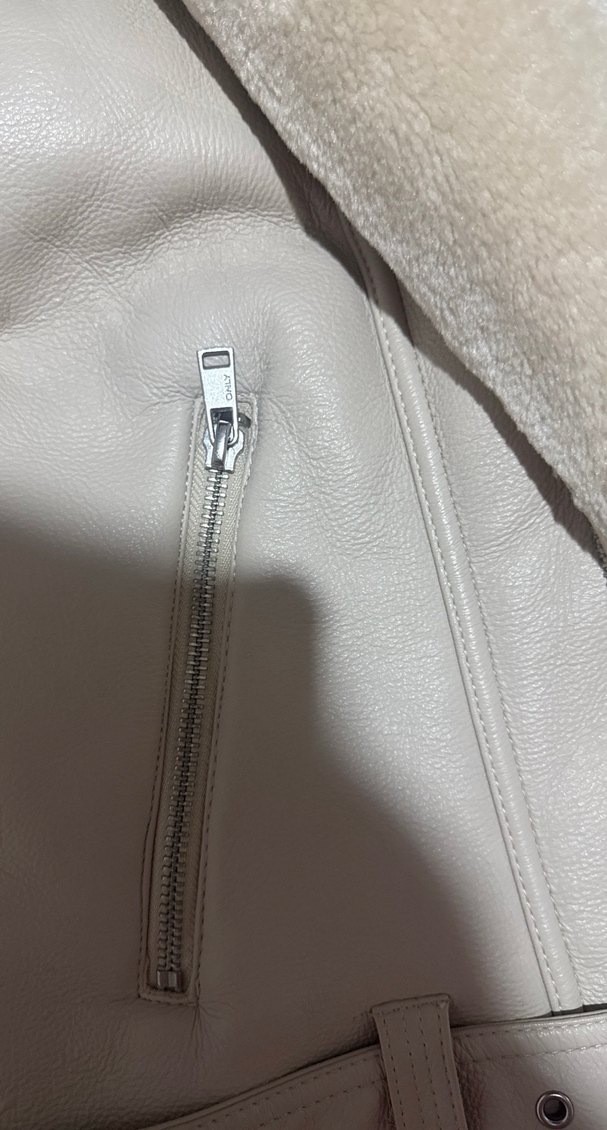 Bej Süet Kadın Ceket Kürklü Yakalı - Görsel 3