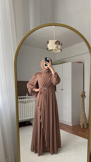 Abiye şifon elbise + şal
