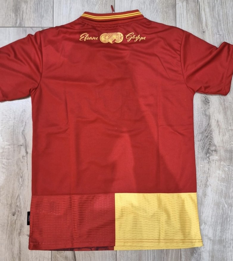 Bordo Sarı Oversize Spor Tişört - Görsel 2