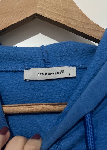 Mavi Kapüşonlu Sweatshirt - Görsel 2