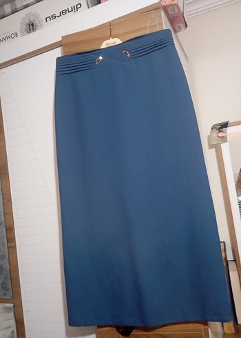 Mavi Piliseli Uzun Kadın Etek - Görsel 2