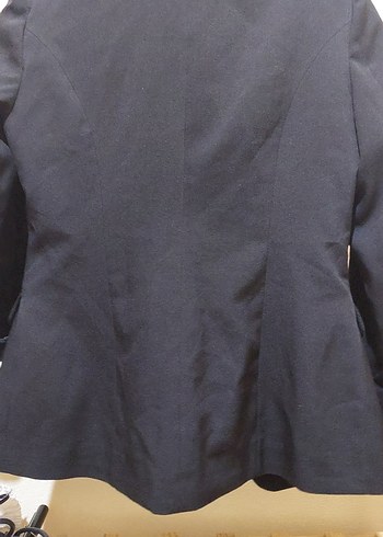 40 Beden Siyah Kadın Düğmeli Blazer Ceket