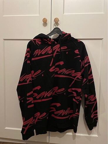 l/xl Beden Baskılı Bordo Siyah Sweatshirt