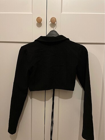 Zara Crop Kalın Polo Yaka Bağlamalı