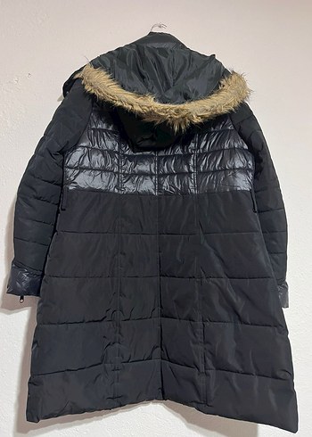 Sokak Stili Siyah Leopar Detaylı Uzun Kaban - Görsel 2