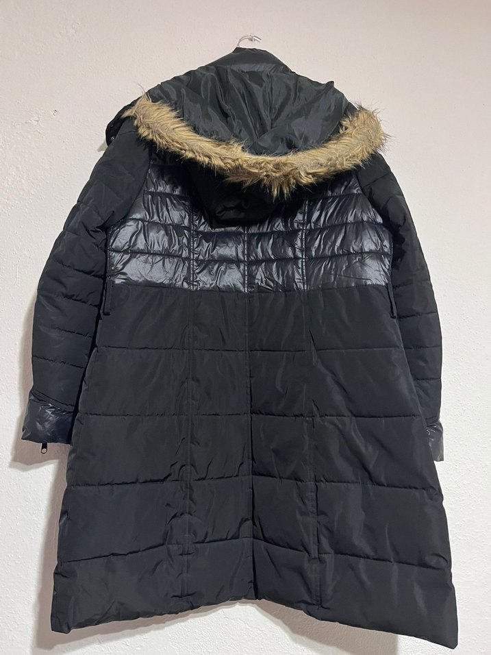 Sokak Stili Siyah Leopar Detaylı Uzun Kaban - Görsel 2