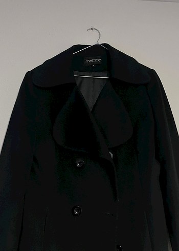 Siyah Uzun Kadın Kaban - Görsel 3