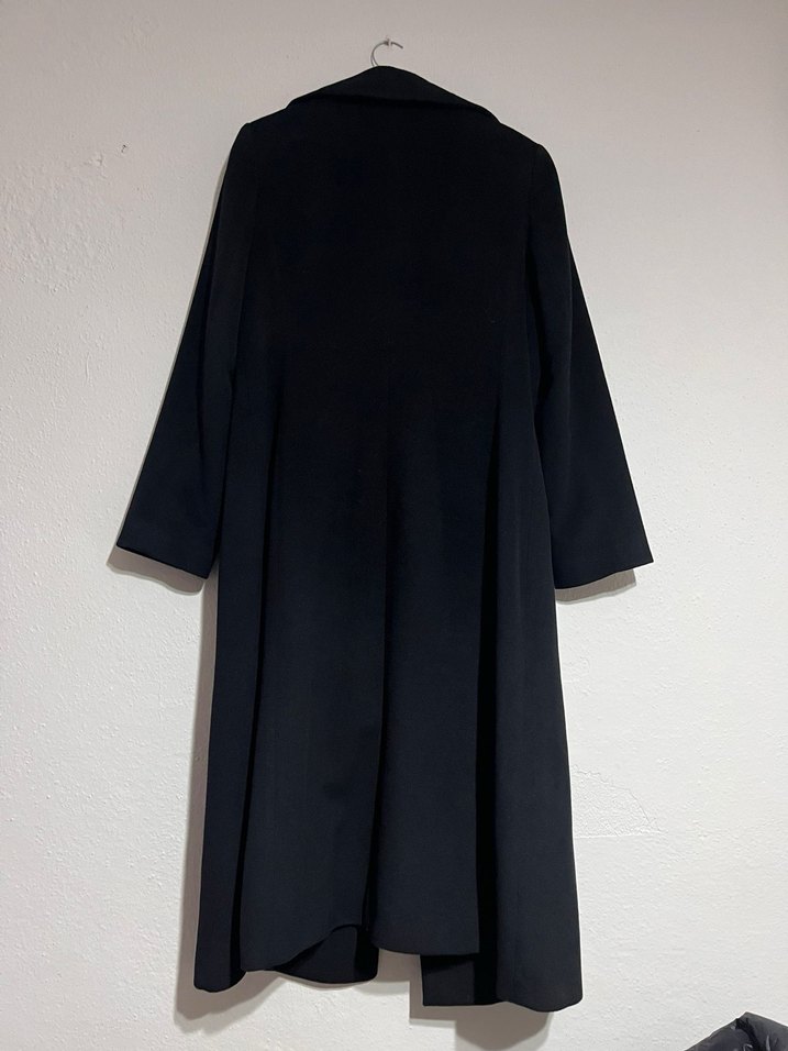 Siyah Uzun Kadın Kaban - Görsel 4