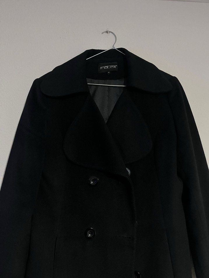 Siyah Uzun Kadın Kaban - Görsel 3