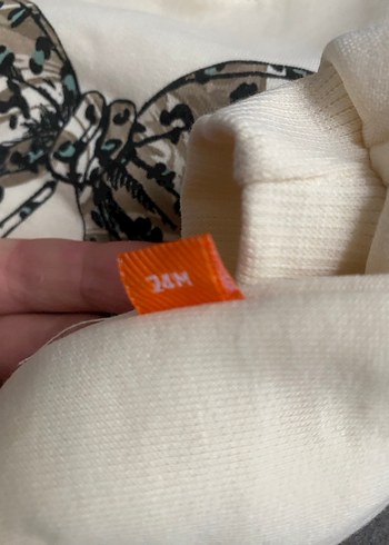 Kız Çocuk Gri Desenli Fiyonk Detaylı Sweatshirt - Görsel 3