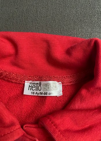 Kız Çocuk Kırmızı Düğmeli Sweatshirt - Görsel 2