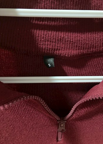 Bordo Yarım Fermuarlı Kadın Kazak - Görsel 3