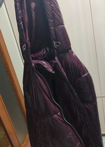 Bordo Drapeli Kadın Kışlık Mont - Görsel 2