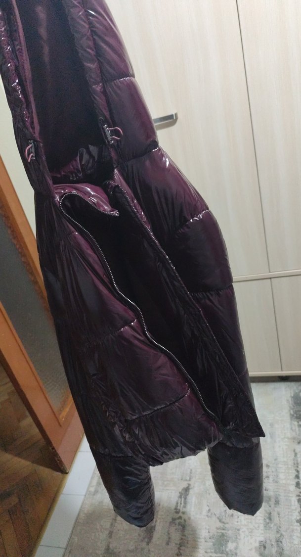 Bordo Drapeli Kadın Kışlık Mont - Görsel 3