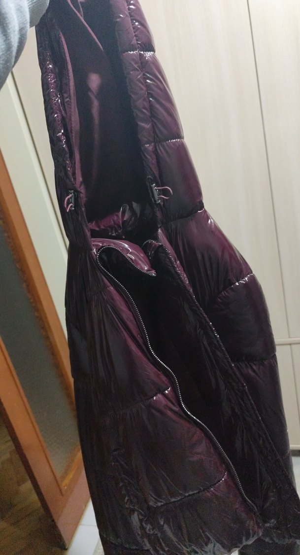 Bordo Drapeli Kadın Kışlık Mont - Görsel 2