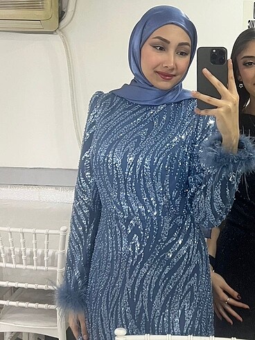 40 Beden mavi Renk Fatma Kılıç Tuğçe Abiye