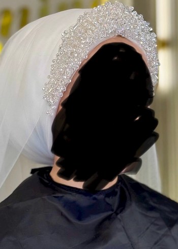 Boncuk İşlemeli Bohem Beyaz Gelin Aksesuarı - Görsel 5