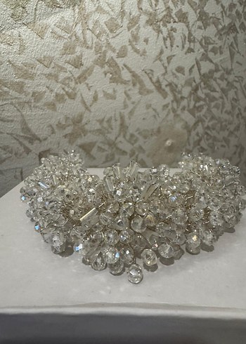 Boncuk İşlemeli Bohem Beyaz Gelin Aksesuarı - Görsel 2