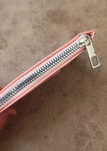 Beden Pembe Baskılı Fermuarlı Kadın Cüzdanı