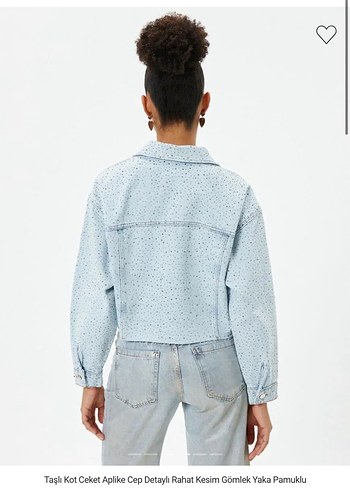 m Beden Kadın Açık Mavi Bağlama Desenli Denim Ceket