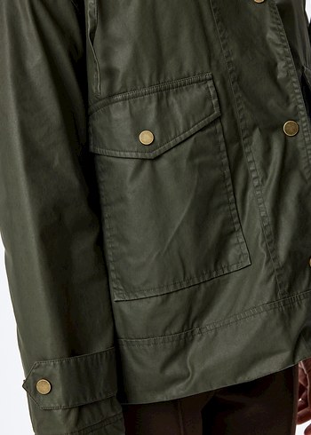 40 Beden Mumlu Gabardin Oversize Mont Kapüşonlu Cepli Fermuarlı