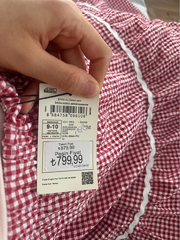 10 Yaş Beden Kız Çocuk Pötikareli Katlı Midi A Kesim Etek