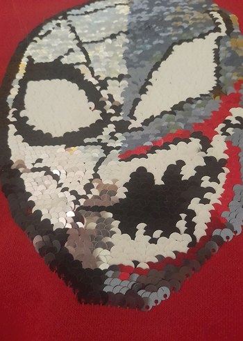 4 Yaş Beden venom spiderman Kırmızı Erkek Çocuk Payetli Tişört