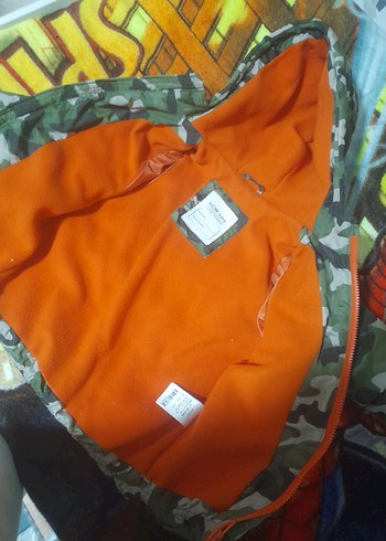 Renkli Kamuflaj Desenli Fermuarlı Erkek çocuk Mont - Görsel 4