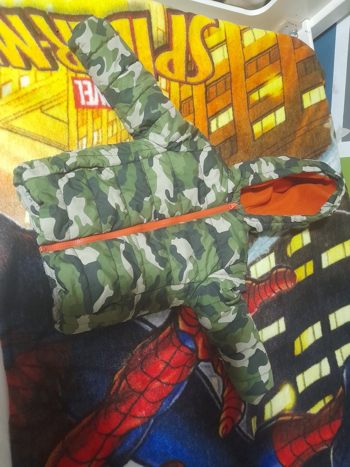 Renkli Kamuflaj Desenli Fermuarlı Erkek çocuk Mont - Görsel 2